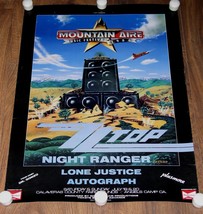 ZZ TOP NIGHT RANGER MOUNTAIN AIRE FESTIVAL POSTER VINTAGE 1986 LONE JUSTICE - £390.52 GBP