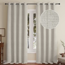 Burlap Curtains-2 Panels (50X96 Beige), Grommet Curtains For Living Room, - £48.61 GBP