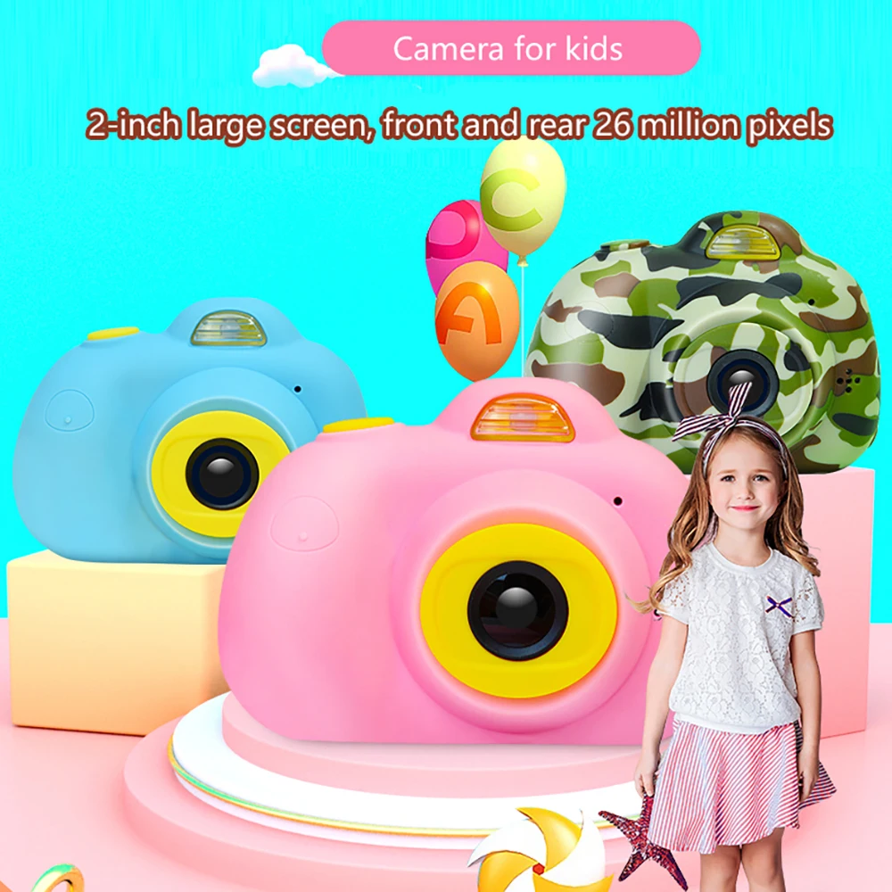 Kids Camera Digital Dual Camera 2600W HD Video Camera Toys Mini Cam Color - £36.26 GBP