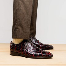 Marco Di Milano Genuine Pirarucu Exotic Lace-Up Olivieri Blackcherry image 11