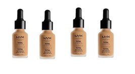 4 x NYX Total Control Drop Foundation *TCDF16 Mahogany* New in box  ( 4 pack ) - £14.00 GBP