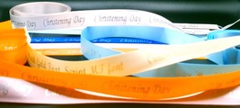 Personalised Satin ribbon  15mm  gift wrapping Wedding Birthday Christening - $1.26+