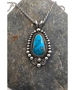 John Begay Jr Navajo Sterling Silver Natural Morenci Turquoise Pendant N... - £435.84 GBP
