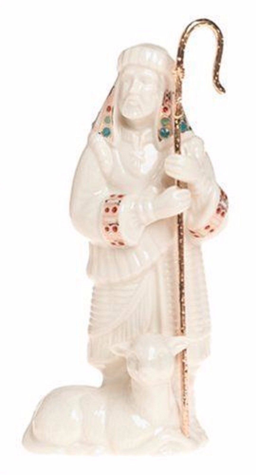 Lenox China Jewels Nativity Shepherd with Staff Figurine Lamb Christmas NEW - $117.81