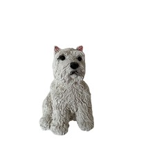 Vintage Living Stone West Highland Terrier Westie White Dog Mini Figurine - $18.81