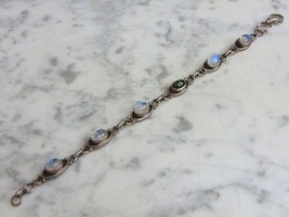 Womens Vintage Estate Sterling Silver Multi Stone Bracelet 14.1g E4737 - £51.75 GBP