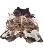 Brown and Beige Tricolor Cowhide Rug Size: 7x6.5 feet Z-060 - $296.01