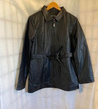 NWT Niko Leather Women&#39;s Black Belted Leather Jacket Size Large - £93.22 GBP