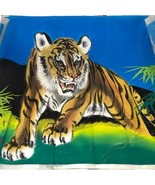 LOT OF 2-Vintage JAPANESE SILK SCREENS Tiger Colorful Scenes 14.5&quot; x 17&quot;... - £39.56 GBP