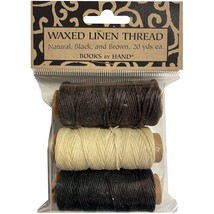Lineco, Natural Waxed Linen Thread 20 Yards, Books by Hand Natural, Blac... - £21.57 GBP