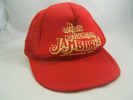 Music Mountain Jamboree Hot Springs Ark Hat Broken Bill Red Snapback Tucker Cap - £12.11 GBP