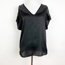 Jessica Simpson Black Gala Embellished Studded Cold Shoulder Top V-neck ... - $141.91 MXN