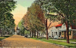 Cortland New York~Tompkins Street Looking WEST--RESIDENTIAL~1910s Postcard - £4.77 GBP