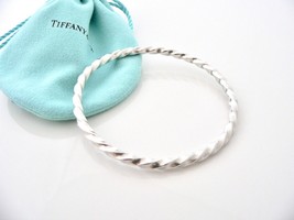Tiffany &amp; Co Twist Bangle Bracelet Twirl Excellent Silver Gift Pouch T and Co - £318.14 GBP