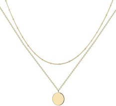 Layered Necklace Pendant, Handmade 18K Gold Plated Dainty Jewelry Necklace - £10.06 GBP
