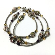 Cloisonne Enamel Beaded Bracelet Jewelry lot of 3 - £17.30 GBP