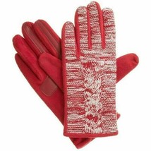 Isotoner Red Marled Cable Fleece Smar Touch Therm Aflex Womens Gloves M L - £20.07 GBP