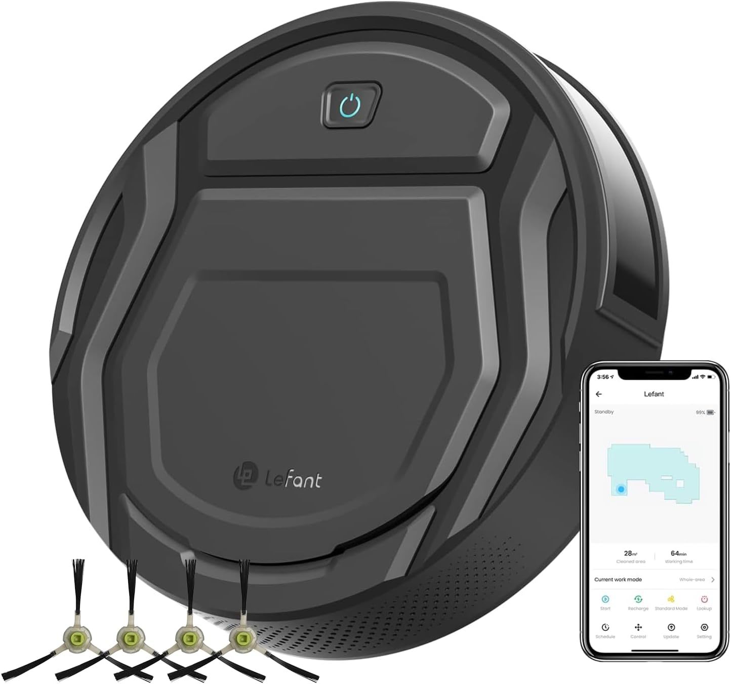 Lefant Robot Vacuum Cleaner Slim Quiet,2200Pa Powerful Suction,120 Mins...  - $219.35