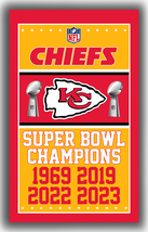 Kansas City Chiefs Football Team Champions Flag 90x150cm 3x5ft Fan Super Banner - £11.74 GBP