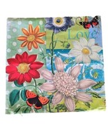 Handcrafted ~ LOVE ~ Floral ~ 17.5&quot; x 17.5&quot; ~ Walter Robinson Print Pill... - €25,89 EUR