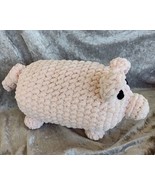 Plush 3-D Crocheted Pink Pig Amigurumi Pillow Stuffie Stuffed Toy Plushie  - £51.66 GBP