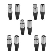 5 Male + 5 Female 3 Pin Xlr Solder Type Microphone Line Plug Connector M... - £21.98 GBP