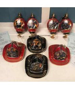 Lot of 8 Bradford Exchange Courage Under Fire Fireman Helmet Christmas O... - $169.72 CAD