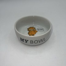 Vintage 1983 Paws Garfield My Bowl Burp Cat Pet Food Water Dish 4.5&quot; - $17.82