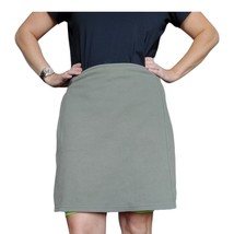 Vintage 90s Khaki Green Knit Pullon Skorts L/XL Stretchy Baggy Skirt Shorts - £22.26 GBP