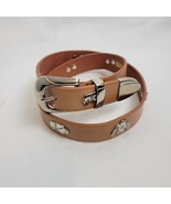 Sunbelt South Western Lizard Animal Studded Brown Tan Leather Large Belt - $27.06 CAD