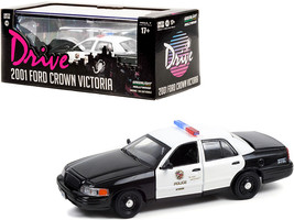 2001 Ford Crown Victoria Police Interceptor Black and White &quot;Los Angeles Police  - $36.21