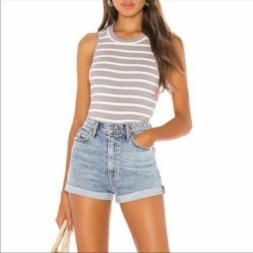 Free People Womens Fired Up Striped Cut-Out Tank Top Enchanted Moon-Smal... - $18.80