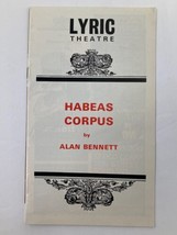 1973 Souvenir Program Lyric Theatre Habeas Corpus by Alan Bennett - £7.38 GBP