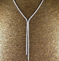 7Ct Round Lab Created Diamond Split Dangle Tennis Necklace 14K White Gol... - £662.79 GBP