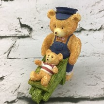 Vintage Price Products Teddy Bear Figurine Wheel Barrel Ride Collectible... - £6.22 GBP