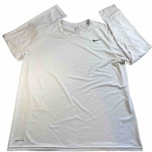 Nike Shirt Men&#39;s XXL Dri Fit White Long Sleeve Pullover Black Swoosh Activewear - £11.64 GBP