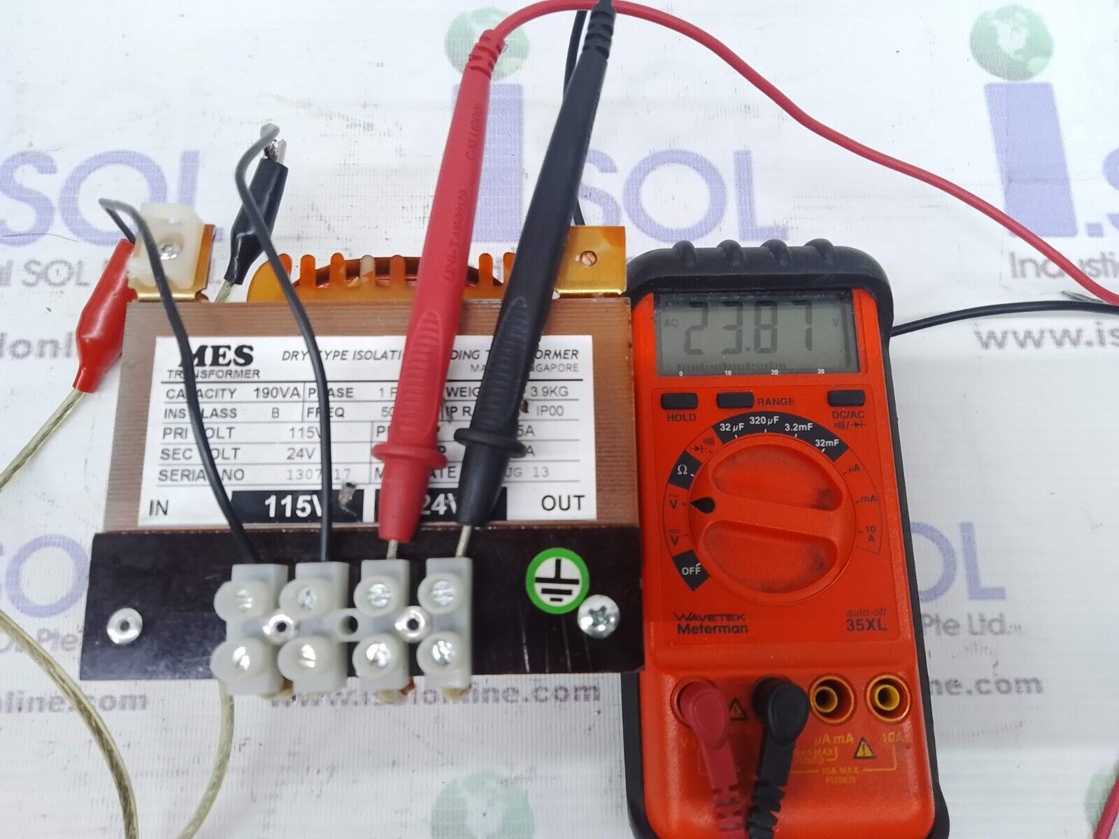 MES Transformer Dry Type Isolation Winding Transformer 190VA 1 Phase AMAT - $525.00