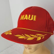 RED Maui  Hawaii Snapback Mesh Grandpa Trucker Hat Scrambled Eggs Laurel... - $12.86