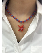 Handmade y2k Creative Charm Starfish Pendant  Necklace Holiday Party Acc... - $18.02 CAD