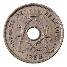 1932 Belgium 5 Centimes Coin in About Uncirculated Condition, KM# 66 - £116.77 GBP