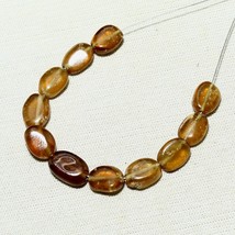 17.30cts Natural Hessonite Oval Beads Loose Gemstone 11pcs Size 7x5mm To 9x5mm - £6.15 GBP