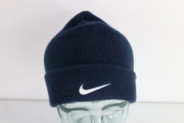 Vintage Nike Travis Scott Mini Swoosh T Letter Knit Winter Beanie Hat Cap Blue - $34.60