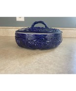 Vintage 1966 Ceramic 8&quot; Purple Grape Decorated Vegetable / Rice Pot With... - $395.15 MXN