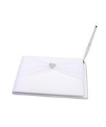 Guest Book White with Tulle and Rhinestone Heart - $1,008.87 MXN