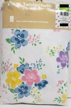 Vinyl Printed Kitchen Tablecloth, 60&quot;x 84&quot; Oblong, Spring Multicolor Flowers, Mi - £12.65 GBP