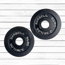Olympic Weight Plates BARBELL 5 lb. Cast Iron 2&quot; Center Hole - Lot of 2 - £20.47 GBP