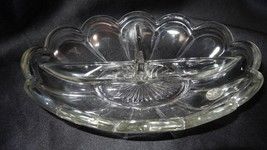 Imperial Glass Colonial Clear Divided Vegetable Relish Bowl Dish Made in... - $22.00