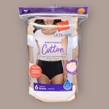 Hanes Cotton Briefs 6 Pk Womens 7/Large Multi Ultimate Breathable Cool C... - $13.86
