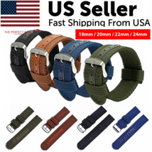 18Mm 20Mm 22Mm 24Mm Military Canvas Nylon Wrist Watch Band Strap Bracelet Sport - £7.05 GBP