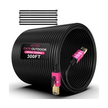 300FT Cat8 Outdoor Ethernet Cable, In-Ground, 26AWG Pure Copper Cat 8, Heavy ... - £181.01 GBP